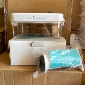 Clever Container Fresh Vacuum Seal Canister 1 Quart w/ Manual Pump Food Storage